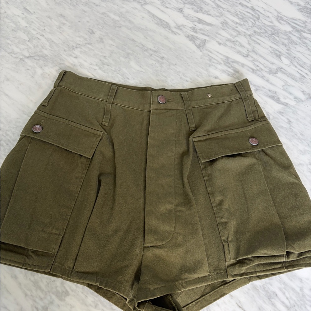 High-Rise Olive Green Utility Mini Skirt